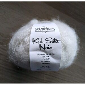 Cascade Kid Seta Yarn Skein Color 01 White Discontinued Mohair Silk Merino